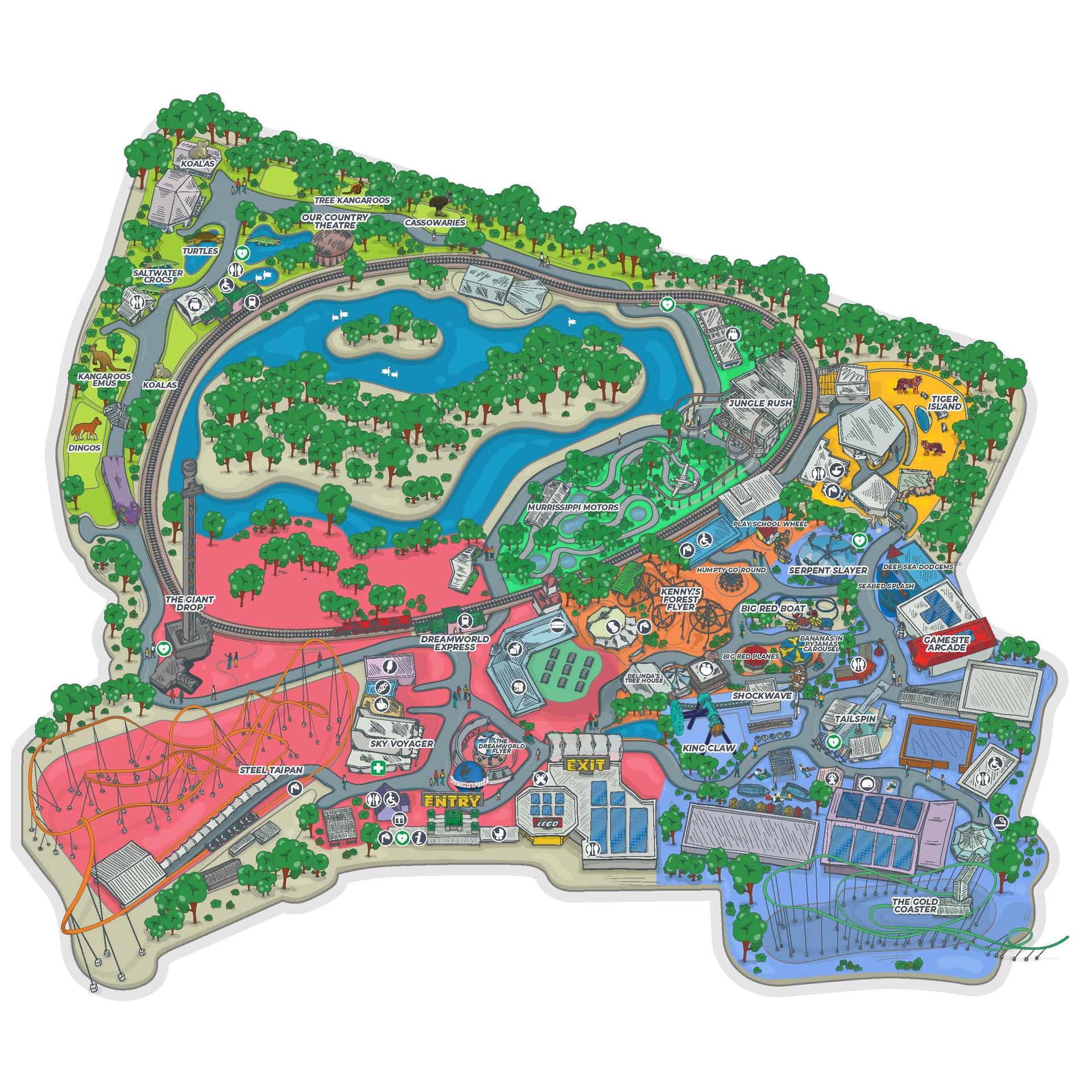 Dreamworld Park Map
